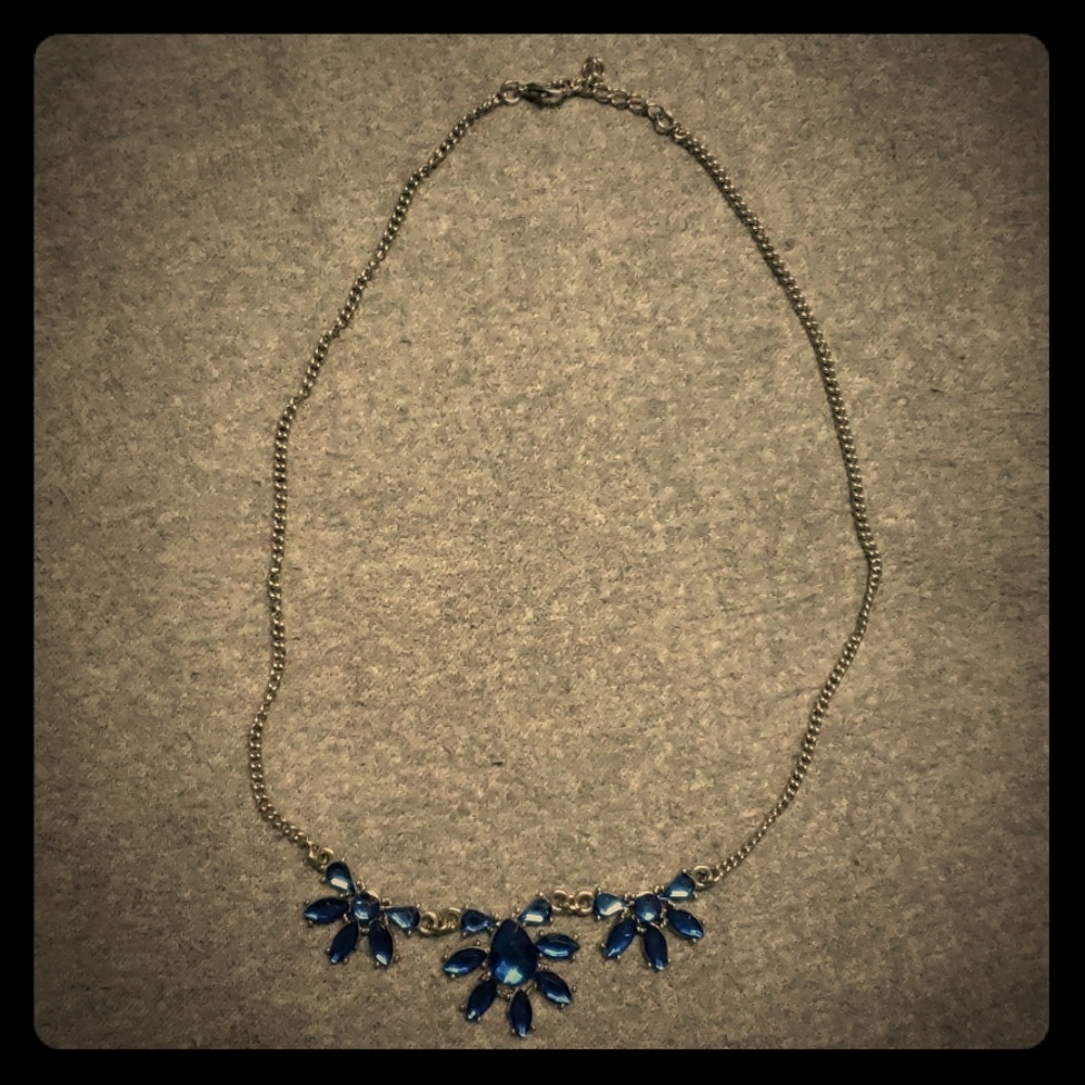 Blue jeweled necklace